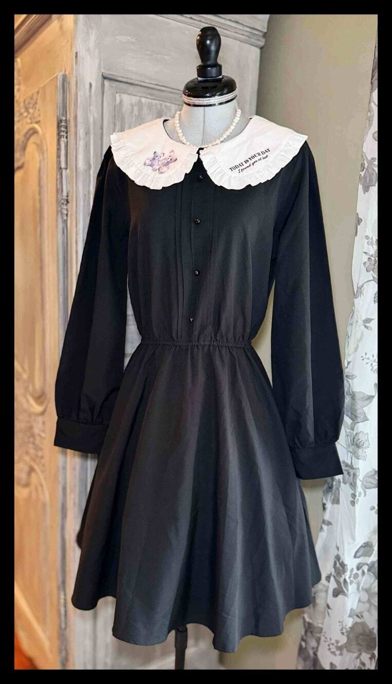Leahmatin Teddy Bear Frill Collar Dress Size M Jirai Kei J Fashion Gothic Lolita